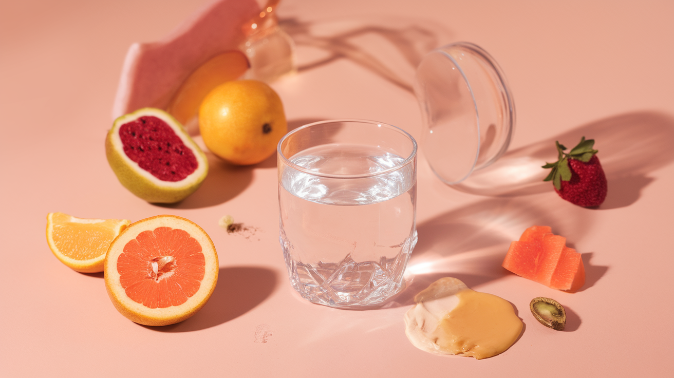 Mulher com pele radiante aplicando cuidados naturais